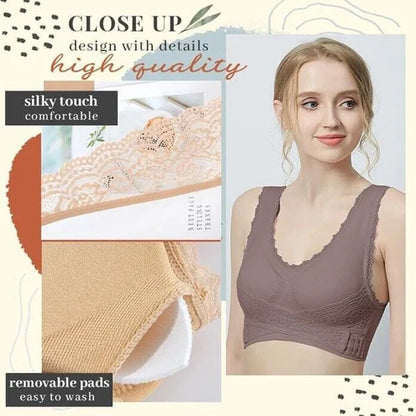 Comfortable Cross Over Lace Wire Bra