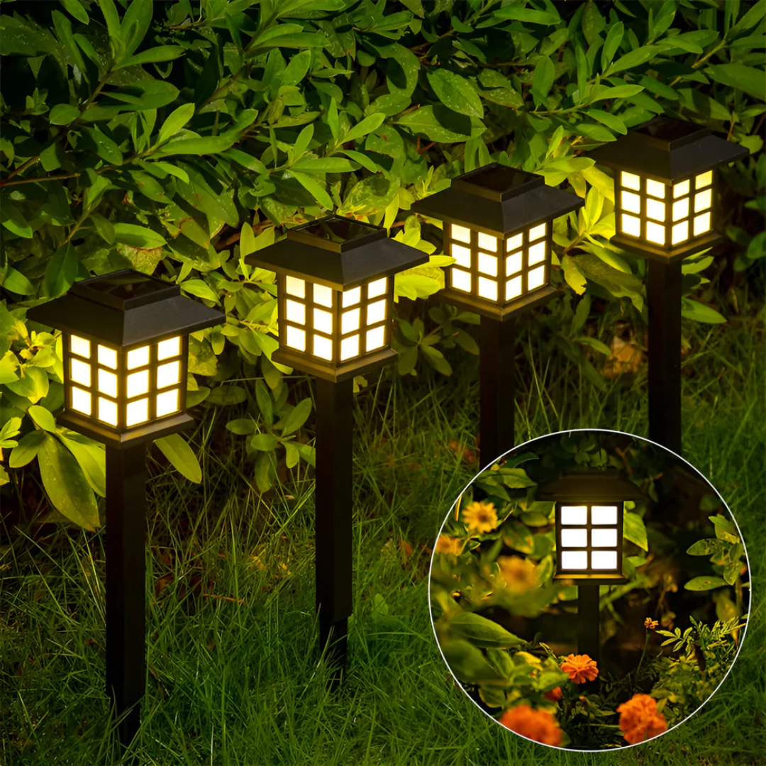 Premium Solar Garden Lamp Black Outdoor