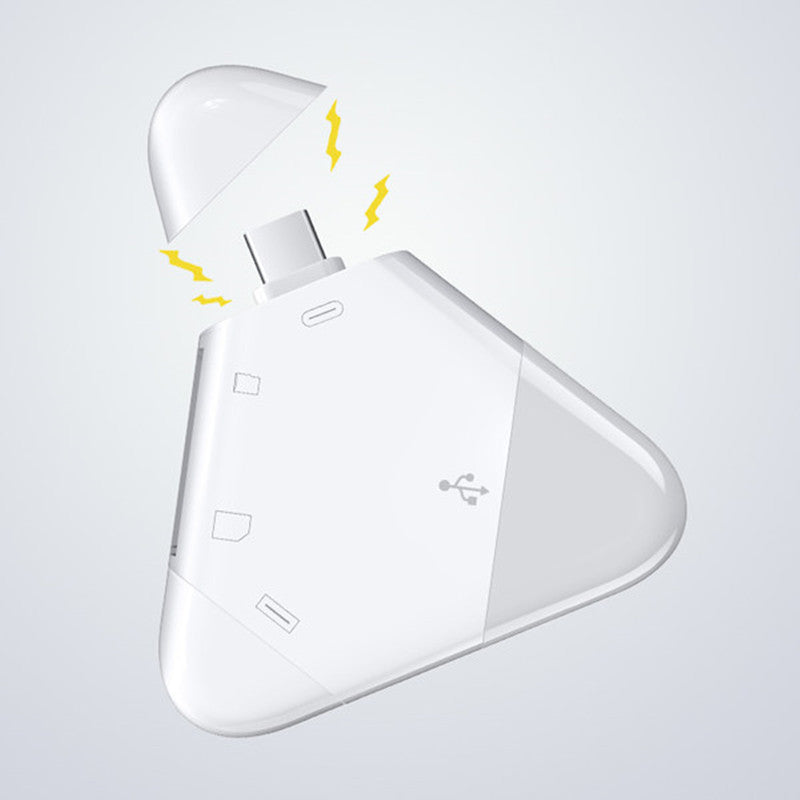 Universal 3-in-1 Memory Card Reader with USB & Multi Connectors