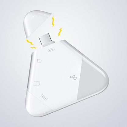 Universal 3-in-1 Memory Card Reader with USB & Multi Connectors