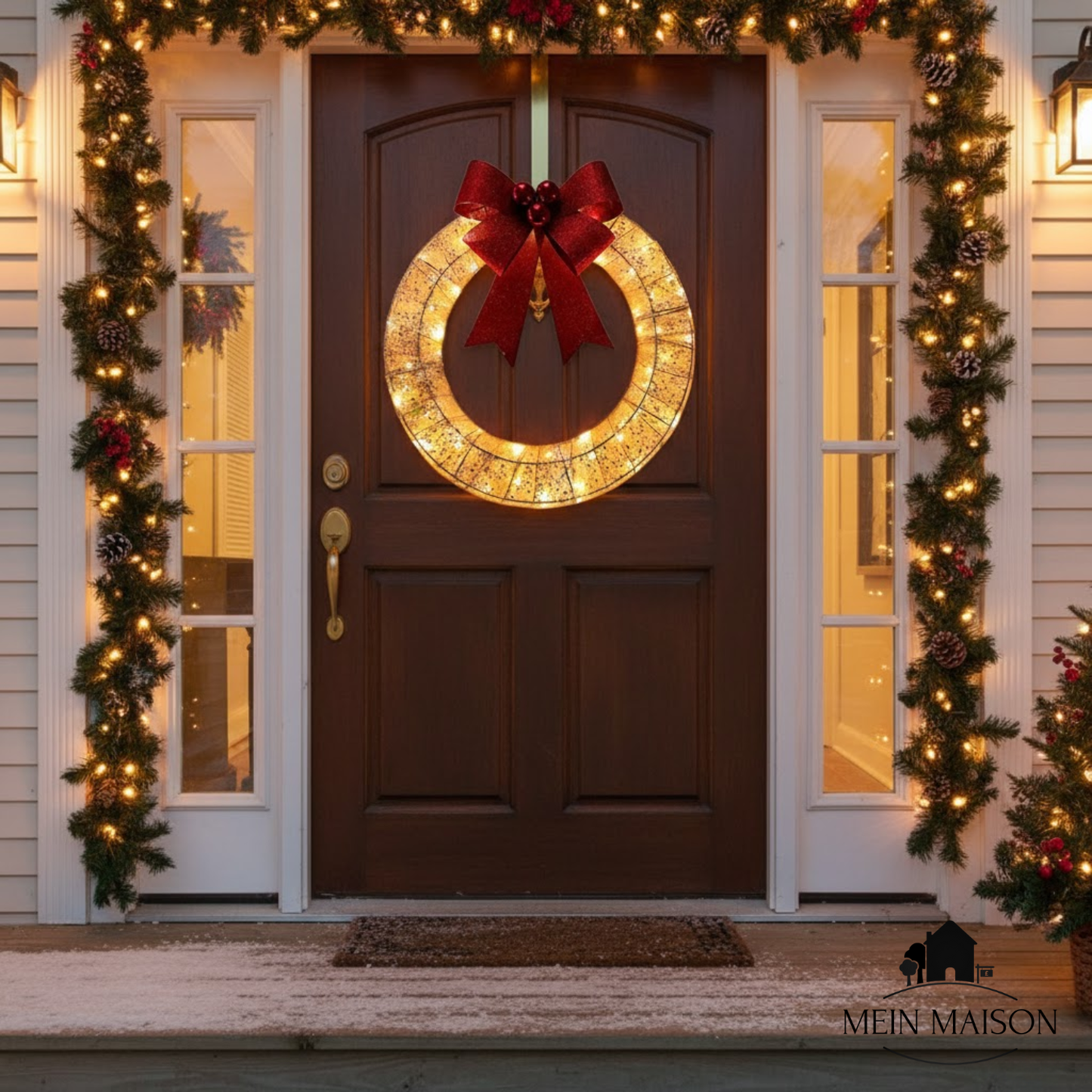 Bright Christmas Wreath Garland Lights