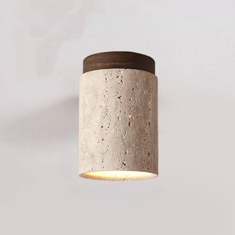 Elegant Travertine Hanging LED Light for Hallway