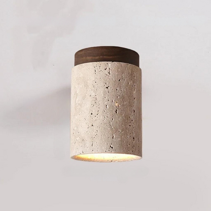Elegant Travertine Hanging LED Light for Hallway