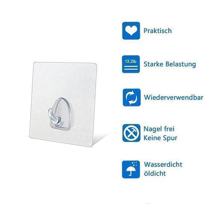 Strong Adhesive Removable Wall Hooks (20 Pack)