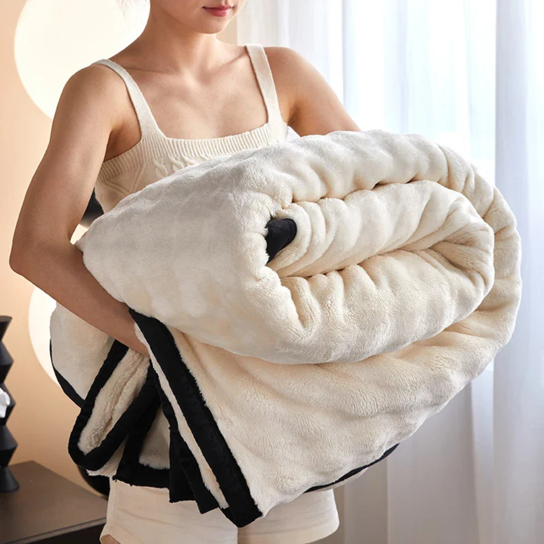 Soft Plush Reversible Fleece Throw Blanket
