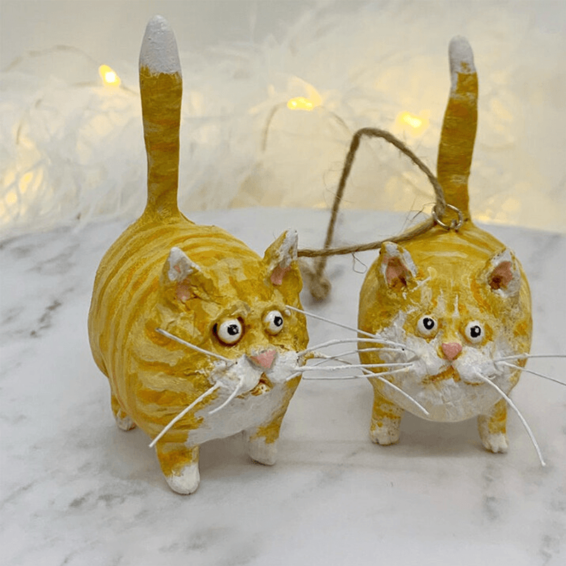 Unique Handmade Kitty Xmas Tree Ornament