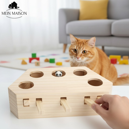Cat Play Wooden Interactive Toy