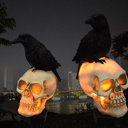 Spooky Outdoor Solar Powered Skull String Lights