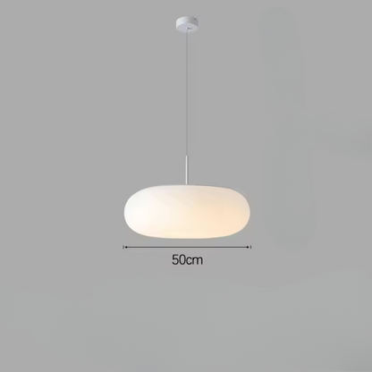 Stylish White Pendant Light with Soft LED Glow