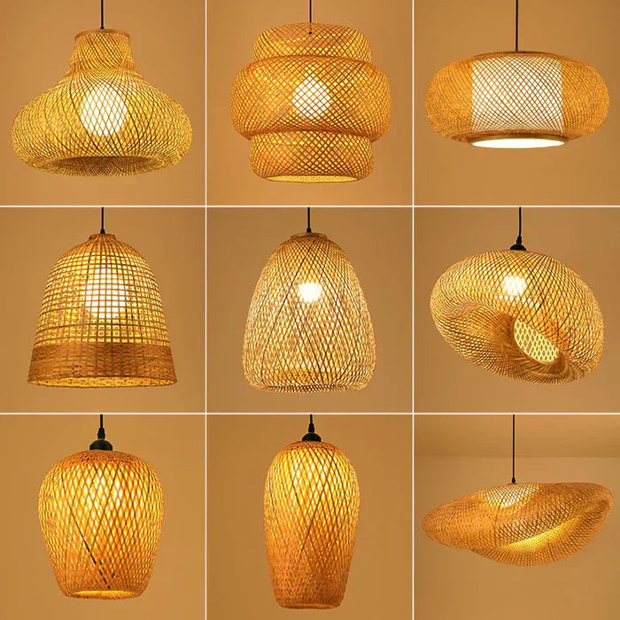 Natural Woven Rattan Hanging Lamp