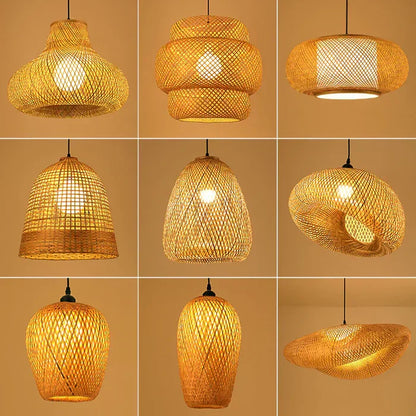 Natural Woven Rattan Hanging Lamp