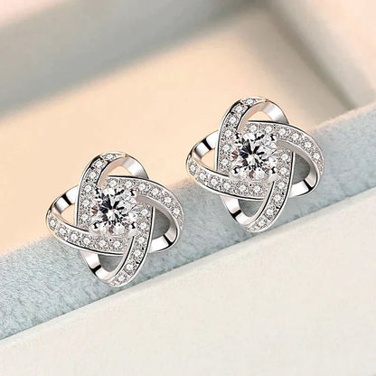 Beautiful Love Knot Necklace and Earring Set