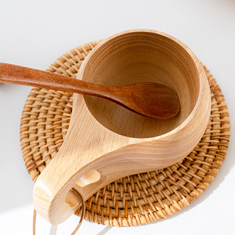 Natural Wood Tea Cup Set