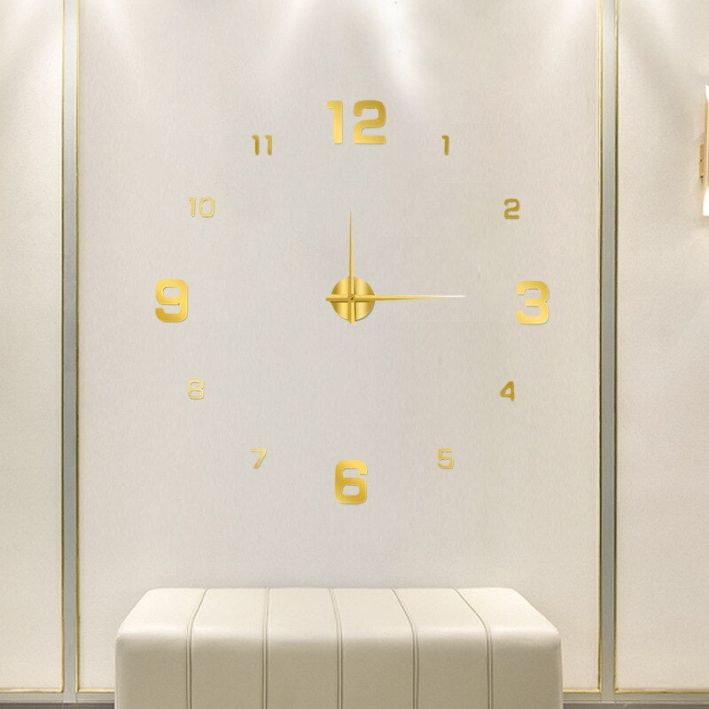 Modern Black Wall Clock with Quartz Movement