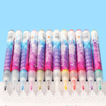 Slim 12 Color Curved Nail Art Pen