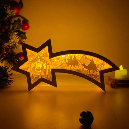 Befez | Traditional Wooden LED Xmas Star Lamp