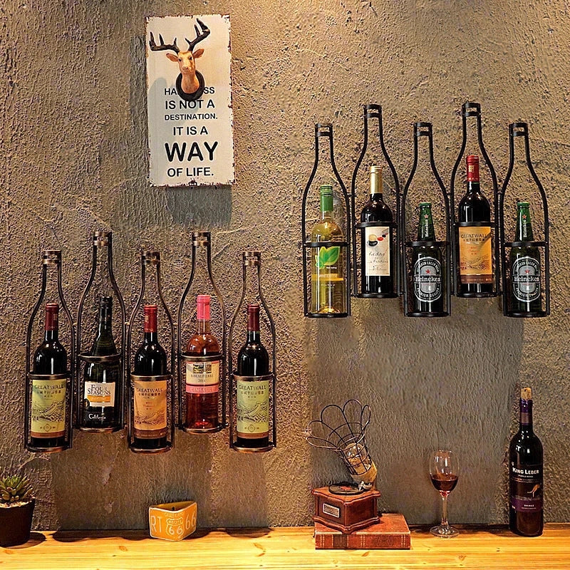 Sturdy Metal Wall Wine Rack