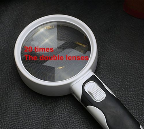 Compact 20X LED Magnifying Glass with Light