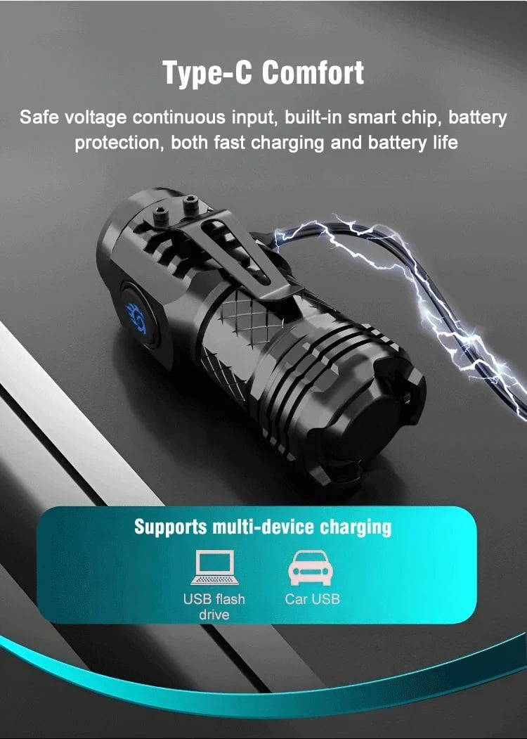 Compact Triple LED Mini Super Bright Flashlight