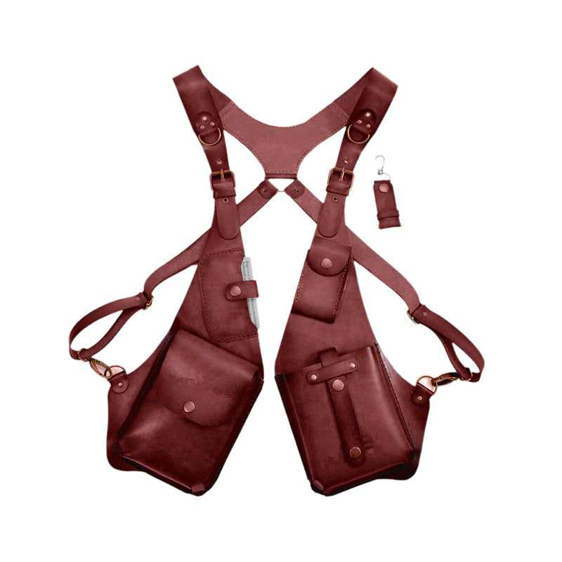 Vintage Leather Crossbody Satchel Bag with Strap