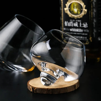 Premium Bar Glass - Rotating Tumbler for Beer, Wine, Cocktails
