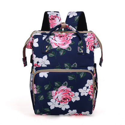 Compact Floral Baby Bag with Mosquito Net