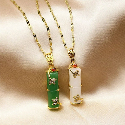 Meaningful Green Jade Pendant Necklace