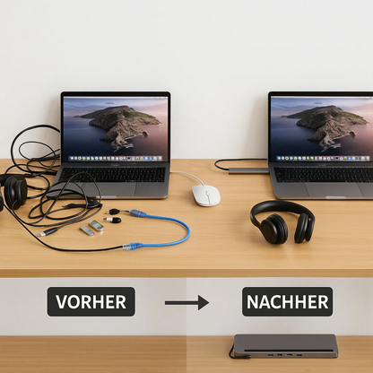 Compact 11-in-1 USB-C Laptop Dock with HDMI and Ethernet