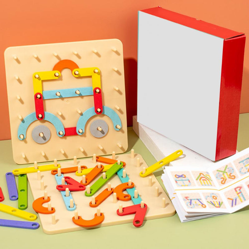 Colorful Wooden Learning Peg Board