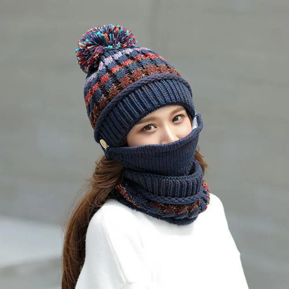 Soft Winter Beanie Scarf Set with Fleece Lining - Befez