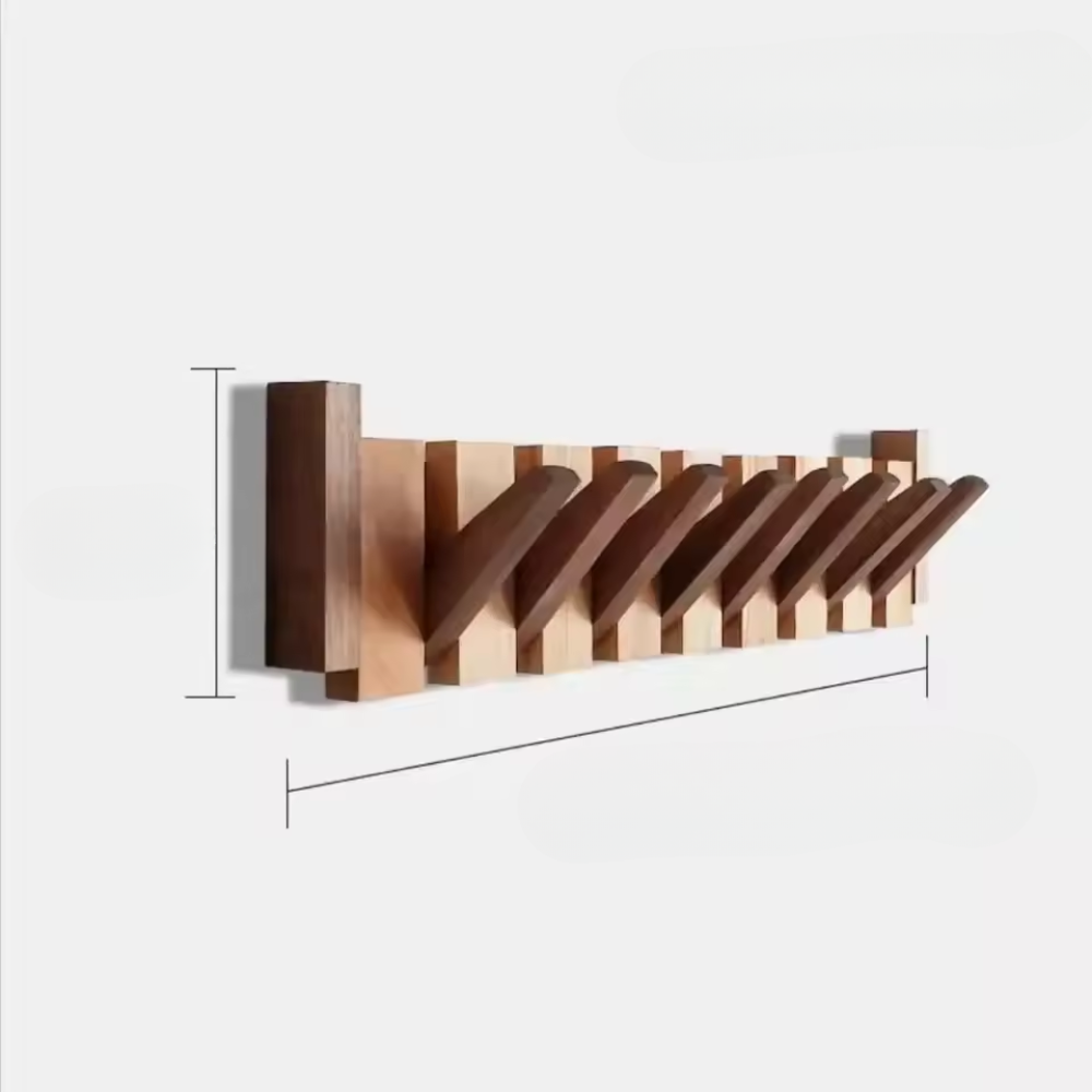 Stylish Wooden Coat Rack in Black and White Keyboard Style