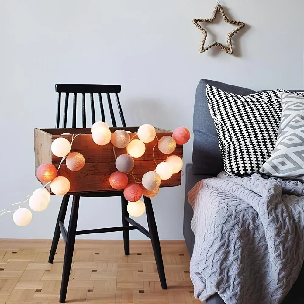 Fluffy White Cotton String Decor