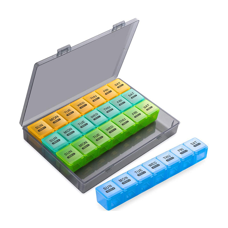 Daily Pill Box with 28 Storage Compartments