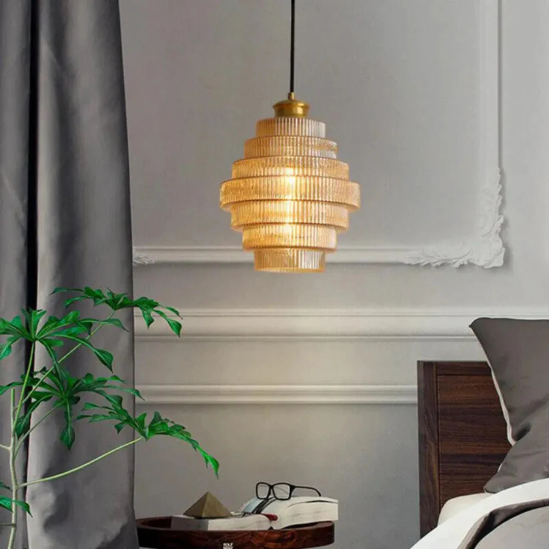 Vintage Hanging Glass Pendant Light