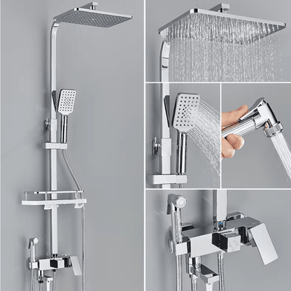 Premium Rain Shower Head Set with 4 Spray Modes
