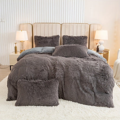 Cozy Soft Plush Duvet Cover Set with Zipper
