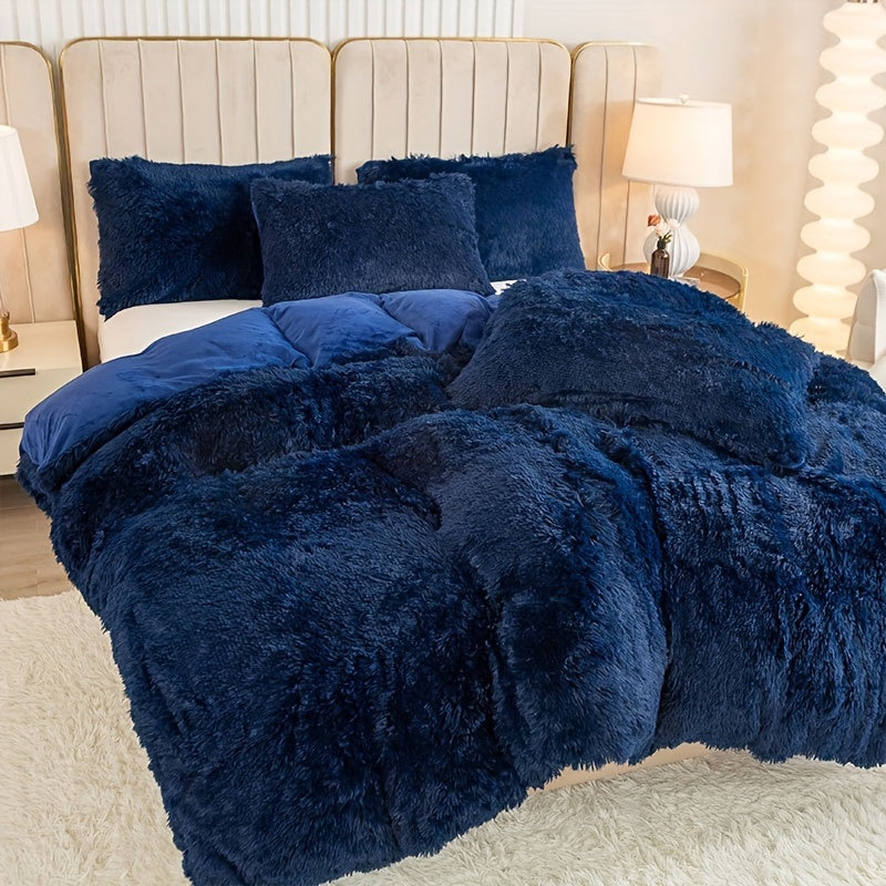 Cozy Soft Plush Duvet Cover Set with Zipper
