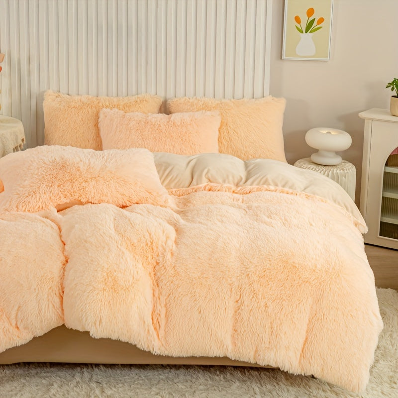 Cozy Soft Plush Duvet Cover Set with Zipper