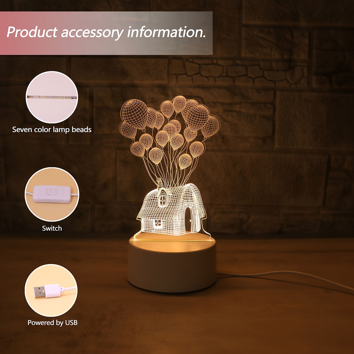 Colorful 3D USB LED Ball Lamp