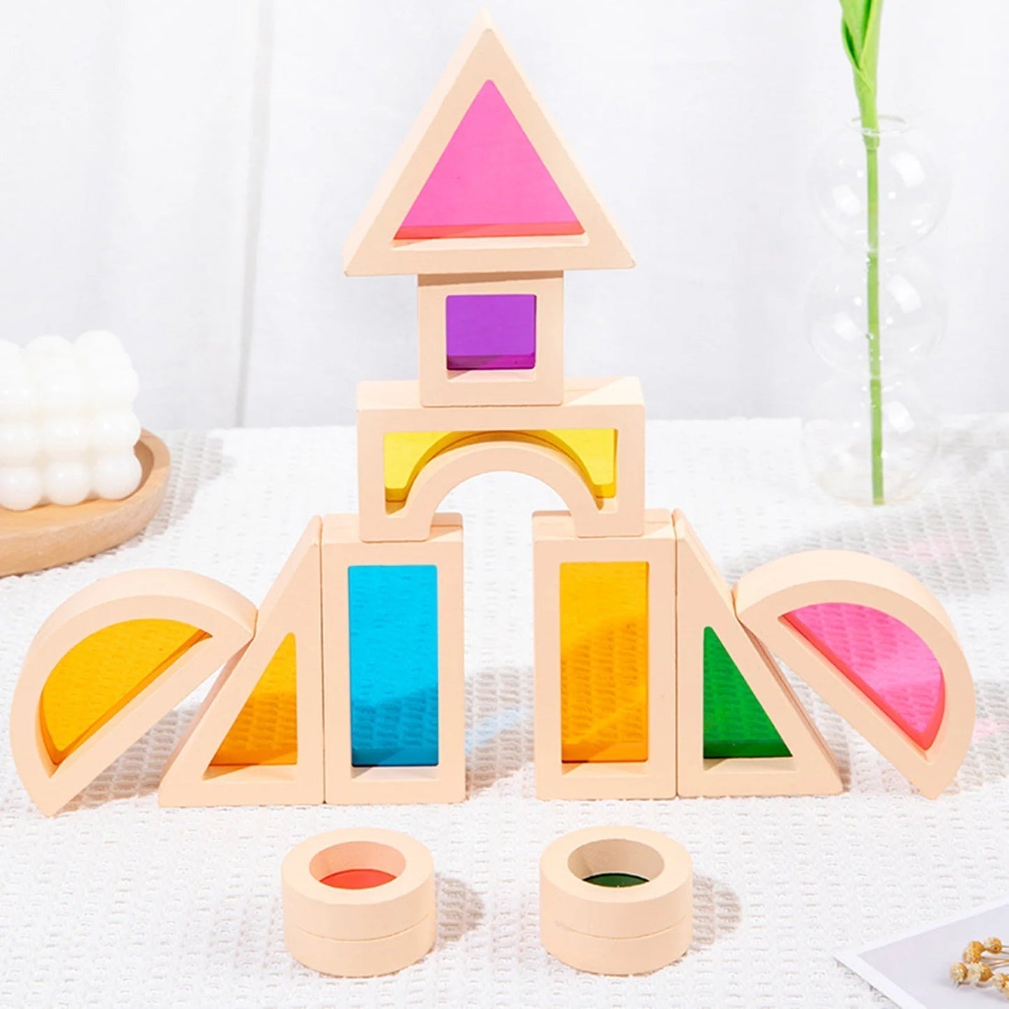 Vibrant Kids Wooden Building Blocks