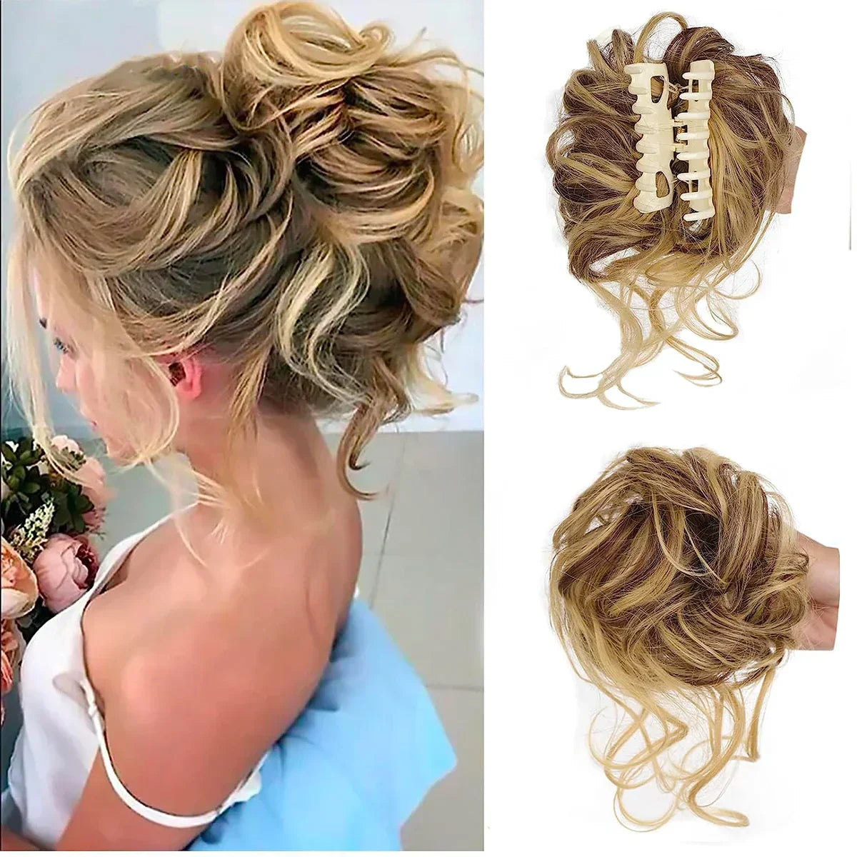 Easy Clip-in Bun for Curly Hair with Volume - Befez