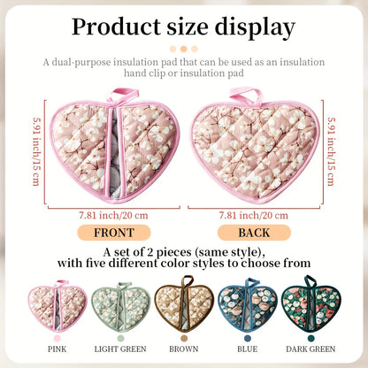 Cute Heart Shaped Oven Mitt Set