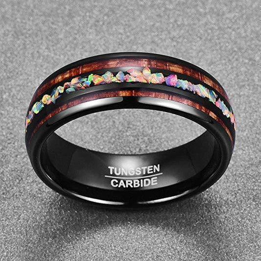 Unique Wooden Tungsten Wedding Ring - Befez