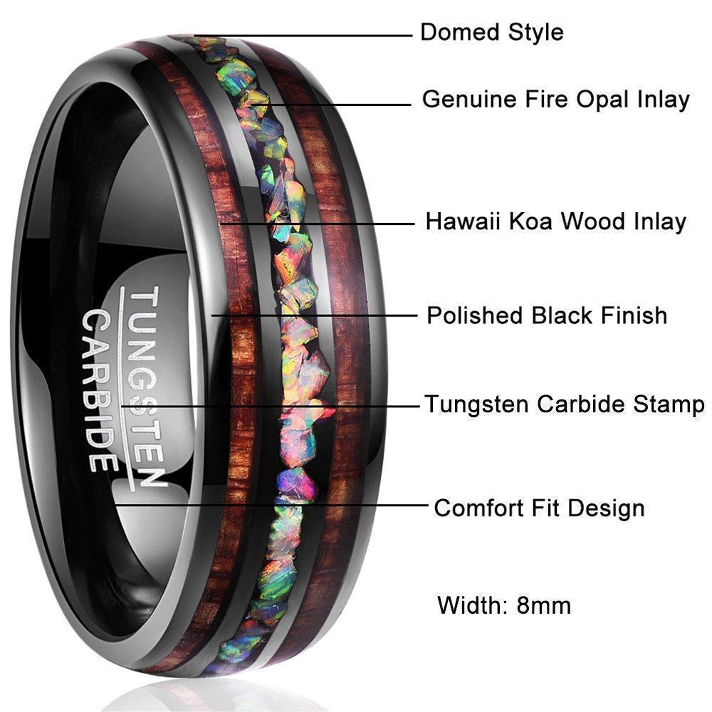 Unique Wooden Tungsten Wedding Ring