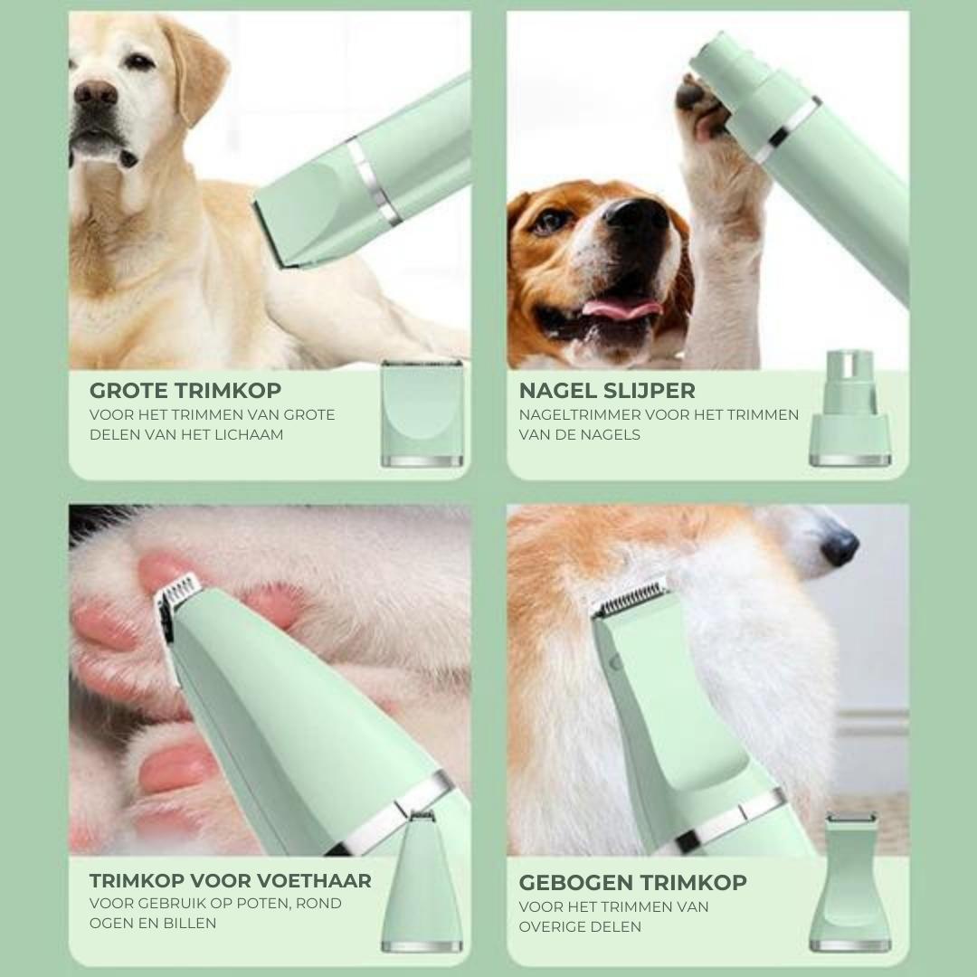 Pet Grooming Kit 4-in-1, Quiet Rechargeable Trimmer