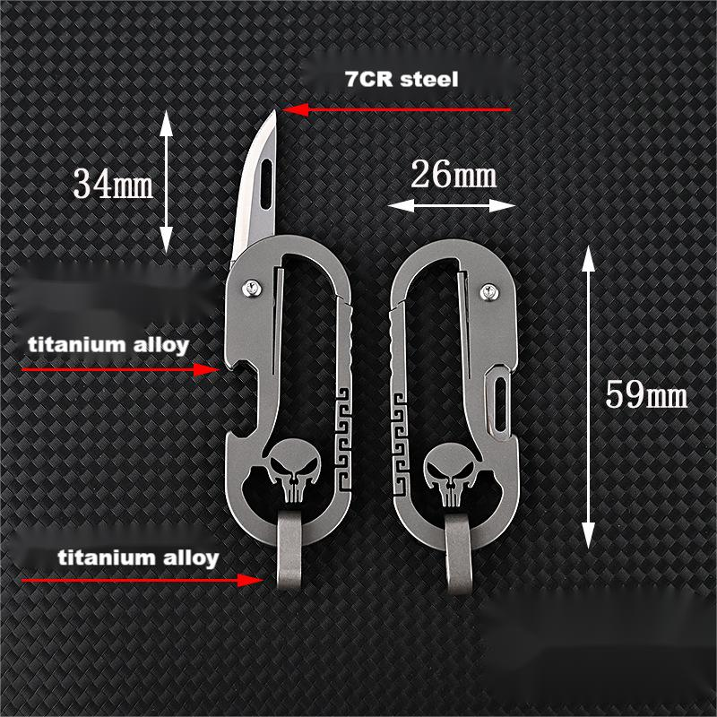 Compact Folding Pocket Knife Keychain Tool