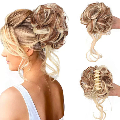Easy Clip-in Bun for Curly Hair with Volume