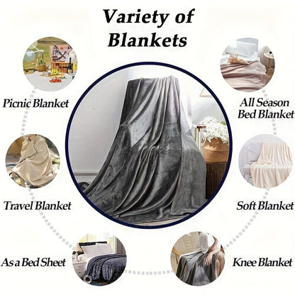 Cozy Plush Throw Blanket - Soft Reversible for All Seasons
