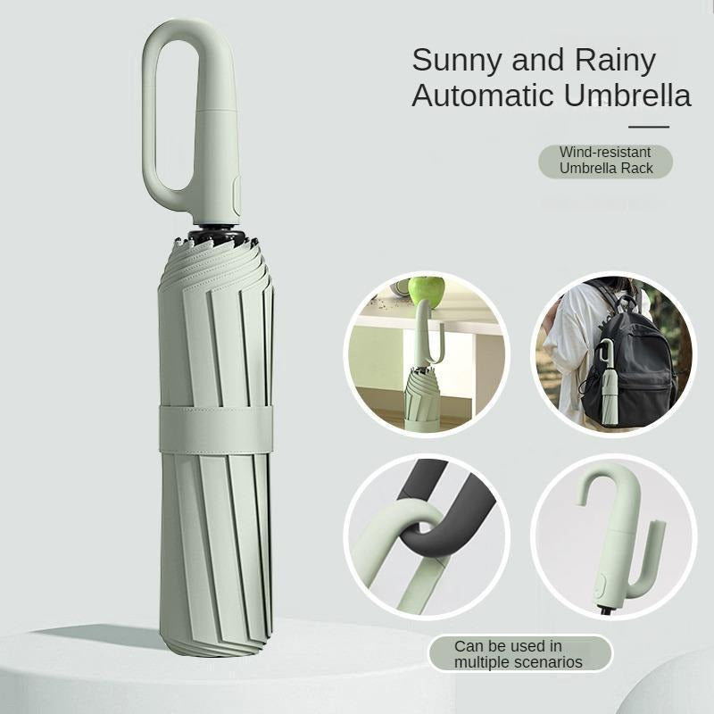 Compact Automatic Umbrella with Secure Grip Handle