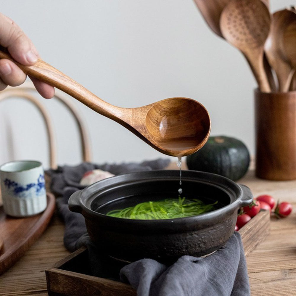 Eco Friendly Wooden Kitchen Utensil Set - Durable & Easy Clean